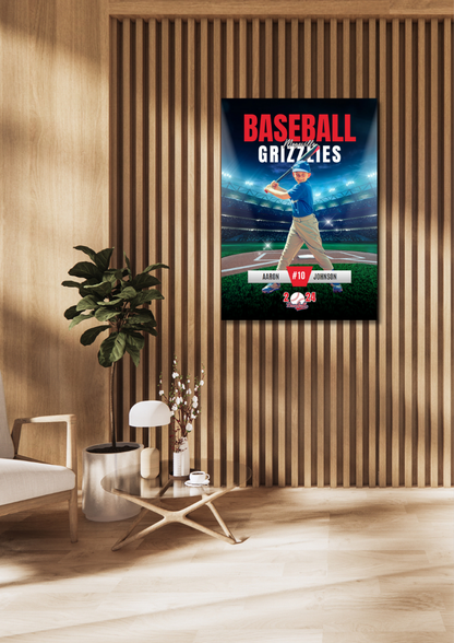 Baseball Trading Card Style 1 - Customized Wall Art Print