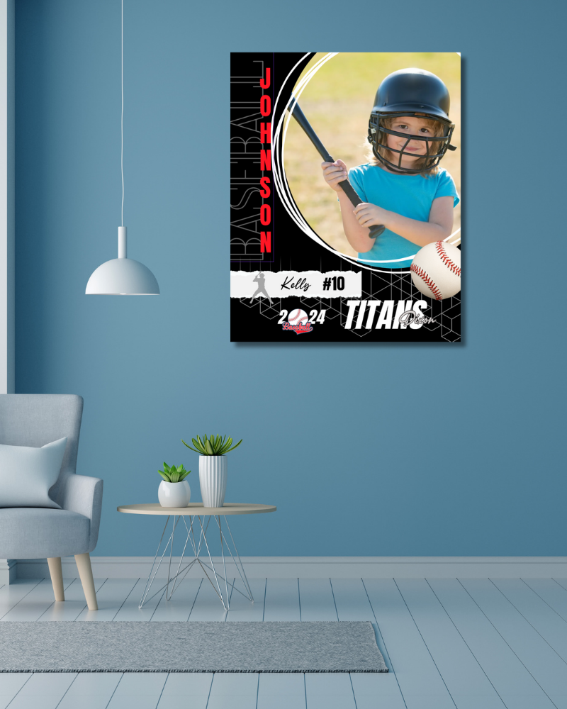 Baseball Trading Card Style 5 - Customized Wall Art Print