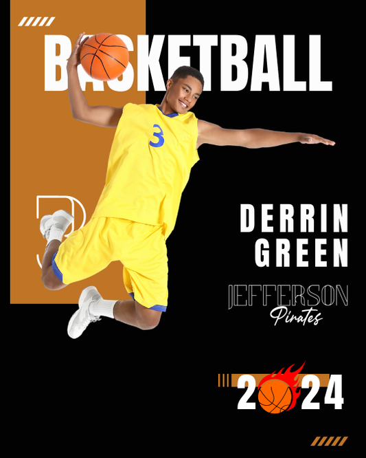 Basketball Trading Card Style 1 - Customized Wall Art Print