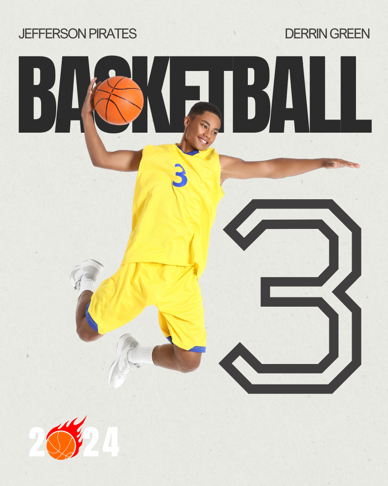 Basketball Trading Card Style 4 - Customized Wall Art Print