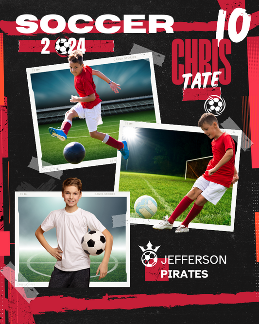 Soccer Trading Card Style 6 - Customized Wall Art Print