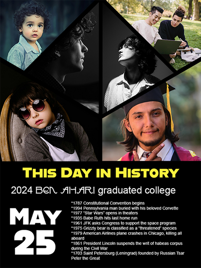 This Day in History - Graduation - Custom Wall Art Print