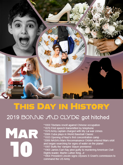 This Day in History - Custom Wedding Wall Art Print