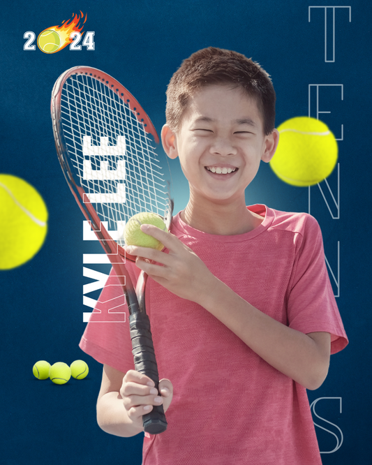 Tennis Trading Card Style 1 - Customized Wall Art Print