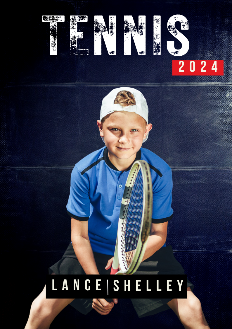 Tennis Trading Card Style 2 - Customized Wall Art Print