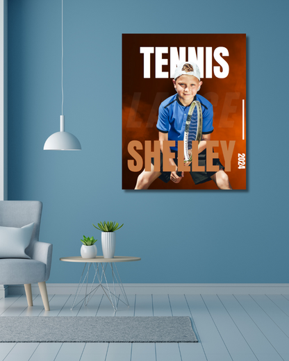 Tennis Trading Card Style 3 - Customized Wall Art Print