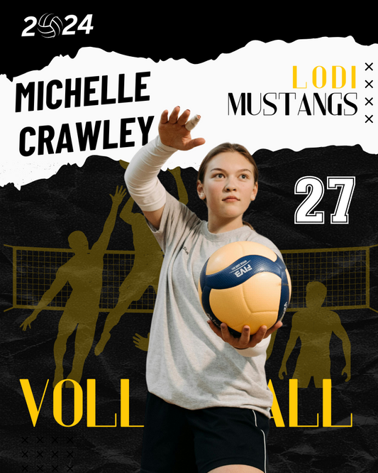 Volleyball Trading Card Style 1 - Customized Wall Art Print