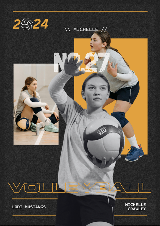 Volleyball Trading Card Style 2 - Customized Wall Art Print